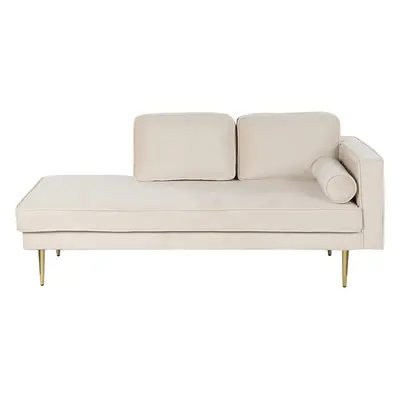 Right Hand Velvet Chaise Lounge Beige MIRAMAS