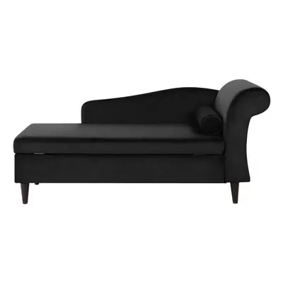 Right Hand Velvet Chaise Lounge Black LUIRO