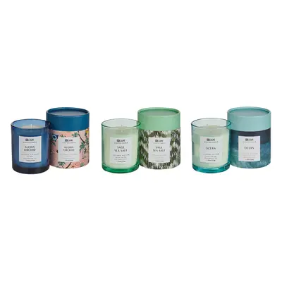 Set of Scented Candles COLORFUL BARREL Soy Wax Fresh Notes Floral Notes