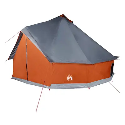 (grey and orange, 12-person) vidaXL Family Tent Tipi 8-Person Camping Tent Lightweight Tent Wate