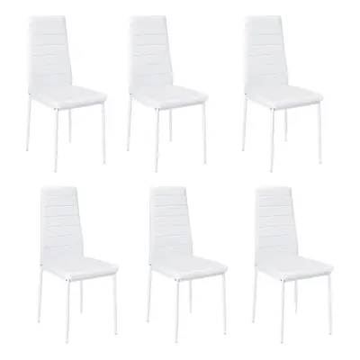 (White) Set of PU Leather Dining Chairs Kitchen Chairs