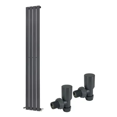 (1600 x 274mm Single) Warmehaus Flat Panel Horizontal Vertical Radiator with Angled Valves