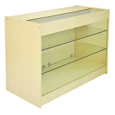 Lockable Retail Glass Shelf Cabinet / Maple Store Showcase Counter - K1200