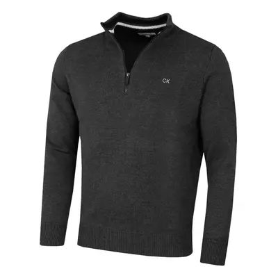 (S, Charcoal Sport) Calvin Klein Mens Knit Cotton 1/2 Zip Golf CK Top Sweater