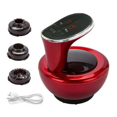 (Red) Electric Cupping Massage Scraping Body Relaxation Acupoints Vaccum