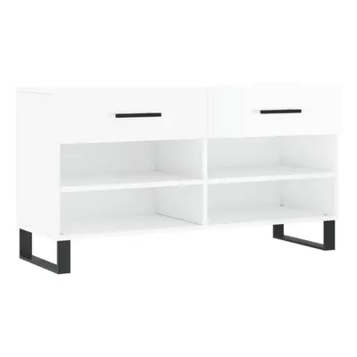 (high gloss white) vidaXL Shoe Bench Shoe Cupboard Shoe Storage Shoe Rack Black Engineered Wood