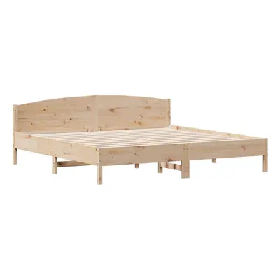 (natural, x cm) vidaXL Bed Frame with Headboard Bed Base White 140x200 cm Solid Wood Pine