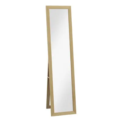 HOMCOM Full Length Mirror Farmhouse Wall Mirror Hanging Freestanding Natural