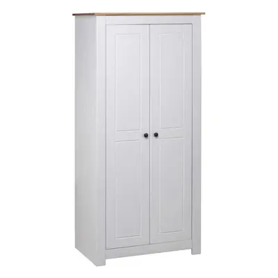 vidaXL Solid Pine Panama Range Wardrobe White Clothes Bedroom Cabinet Closet