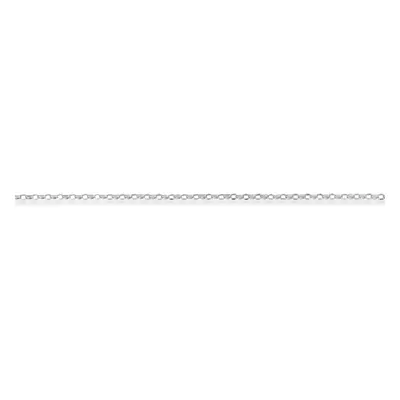 (22) Jewelco London 9ct White Gold - Diamond-Cut Oval Belcher Pendant Chain Necklace - 1.4mm gau