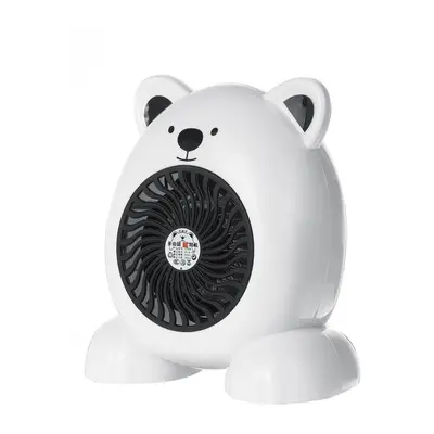 (White, 110V US Plug) 400W Mini Portable Desktop Cartoon Heater Fan Portable Radiator Hot Warmer