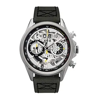 AVI-8 Mens 45mm Hawker Harrier Matador Chronograph Ivory Steel Japanese Quartz Pilot Watch with 