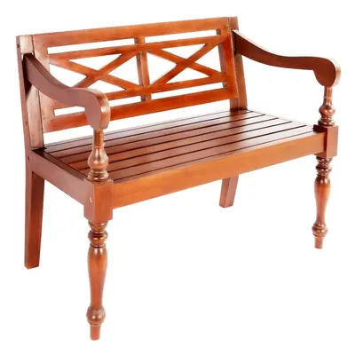 vidaXL Solid Mahogany Wood Batavia Bench 98x50x82cm Dark Brown Entryway Seat