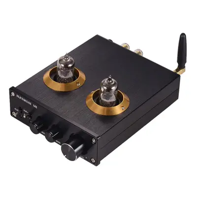 (Black, US) Mini HiFi Digital Audio Power Amplifier Stereo Amp with Dual 6J2 Vacuum Tubes 100W(5