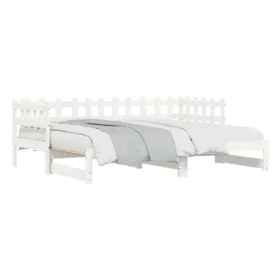 (white, x cm) vidaXL Pull-out Day Bed Sofa Bed Guest Bed Frame Daybed Couch Solid Wood Pine