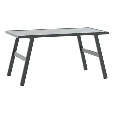 vidaXL Garden Coffee Table Outdoor Dining Table Black Powder-coated Steel