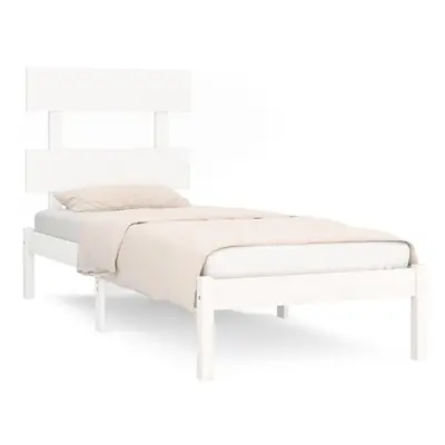 vidaXL Solid Wood Bed Frame White 90x200 cm Bedroom Wooden Bedstead Bed Base