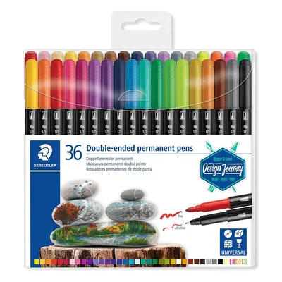 STAEDTLER TB36 Double Ended Permanent Pens, Assorted Colour, Pack of