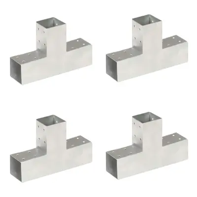 vidaXL Post Connectors pcs T Shape Galvanised Metal 71x71 mm