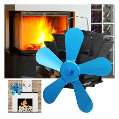 (Black) Blades Super Quiet Heat Powered Stove Fan Saving Wall Mounted Fireplace Ecofan