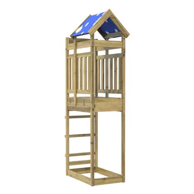 (solid impregnated wood) vidaXL Play Tower Kids Playset Climbing Frame Playhouse Solid Wood Doug