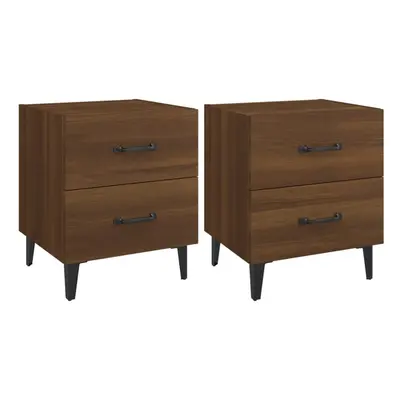 (brown oak, 2) vidaXL 1/2x Bedside Cabinet Engineered Wood End Table Nightstand Multi Colours