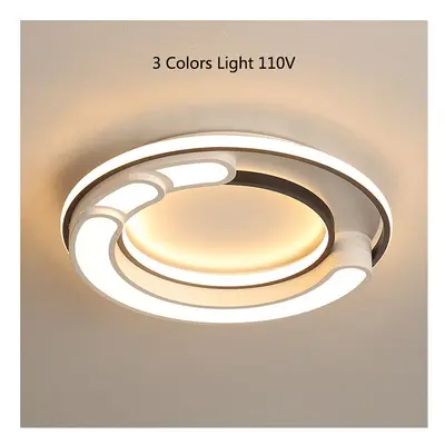 (3 Colors Light 110V) 32W Modern LED Ceiling Light Geometric Round Living Bedroom Ceiling Lighti