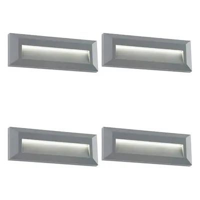 4 PACK Outdoor Pathway Guide Light - Indirect 2W Warm White LED - Gray ABS