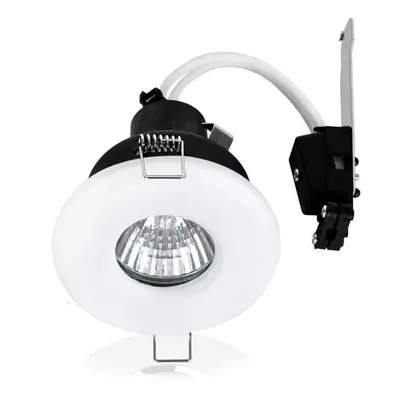 Pack of Bathroom/Shower/Soffit IP65 Rated Gloss White Recessed Ceiling Downlights - Complete wit