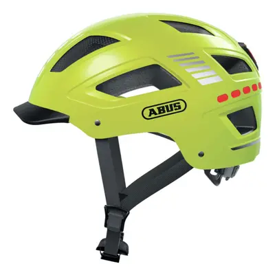 ABUS Bike Helmet with Light, Hyban 2.0 LED, Head Protection with Front and Rear Light, Robust Ha