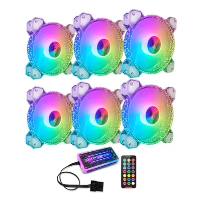 (3 fans + standard controller) 3/6 Pcs 120mm RGB Fans Crystal Diamond PC Case Cooler Computer CP