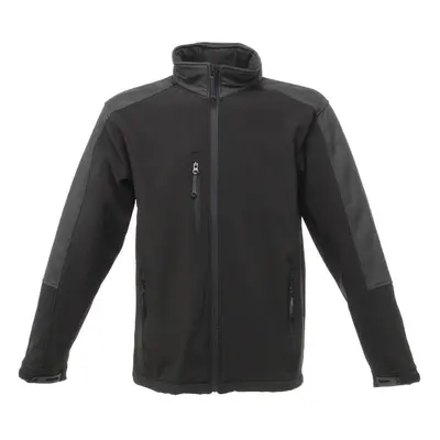 (2XL, Black/Black) Regatta Mens Hydroforce 3-Layer Softshell Jacket (Wind Resistant, Water Repel