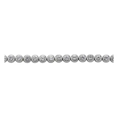 Jewelco London Ladies Sterling Silver Cubic Zirconia Bubble Donut Eternity Tennis Bracelet 5mm i