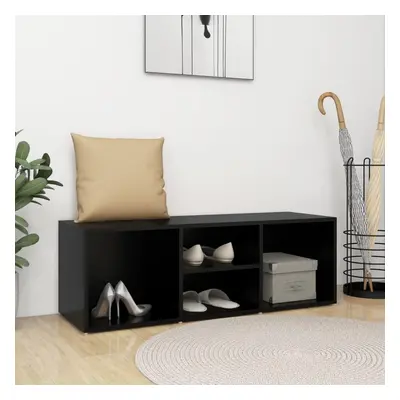 vidaXL Shoe Storage Bench Black Engineered Wood Shoe Storage Cabinet Cupboard