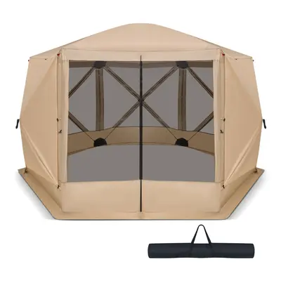 346 x cm Pop-up Screen House Tent 6-Sided Camping Gazebo people