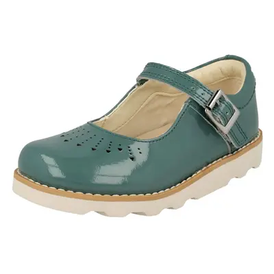 (UK 4.5 Infant, Teal (Green)) Girls Clarks Cut Out Detailed Shoes Crown Jump - F Fit