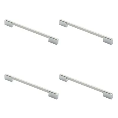 4x Thin Rectangular Bar with Recessed Plinths 224mm Centres Dual Chrome