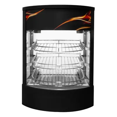 Hot Food Warmer Commercial Heated Pizza Pie Cabinet Glass Display Countertop