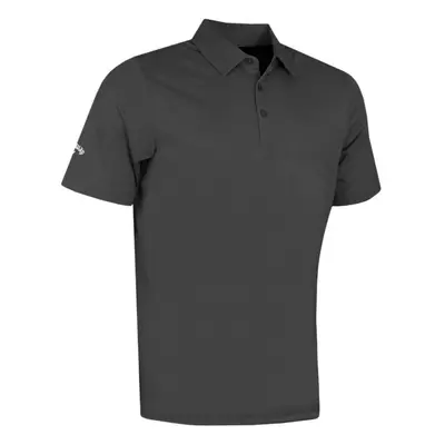 (S, Asphalt) Callaway Golf Mens Swingtech Solid Stretch Moisture Wicking Polo Shirt