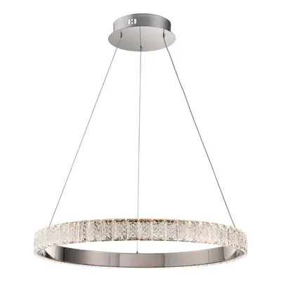 Ceiling Pendant Light Chrome Plate & Clear Crystal 30W LED Bulb Included