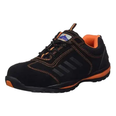 (10.5 UK, Black/Orange) Portwest Mens Steelite Lusum S1P HRO Suede Safety Shoes