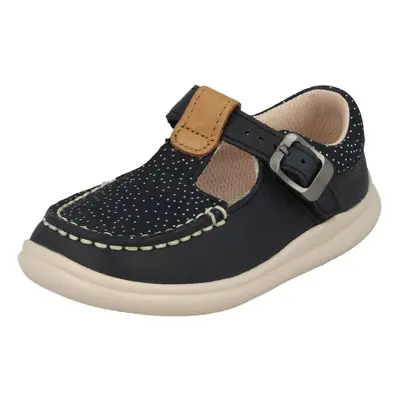 Everything for children: (UK Infant, Navy (Blue)) Girls Clarks Casual T-Bar Shoes Cloud Rosa - G Fit