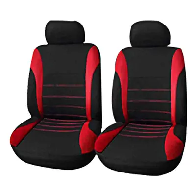 (Red) Pack Universal Car Seat Cover Set Front Rear Head Rests Full Set Auto Cover