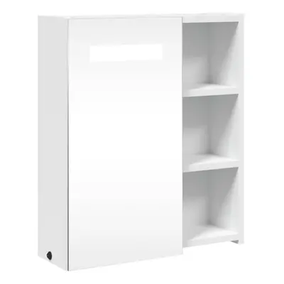 (white, x x cm) vidaXL Bathroom Mirror Cabinet with LED Light Illuminated Wall Storage Cabinet