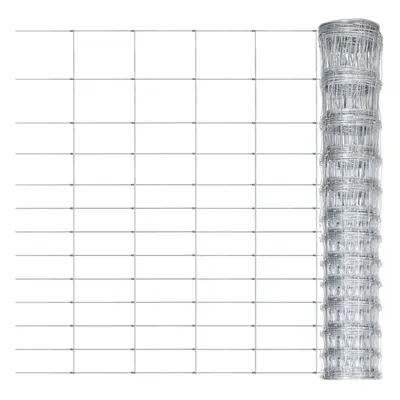 vidaXL Garden Fence Galvanised Steel 50x1.5 m Silver Outdoor Wire Mesh Fence