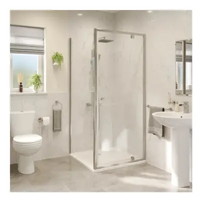 Pivot Shower Door & Side Panel 800x800mm 4mm Safety Glass Bathroom Modern