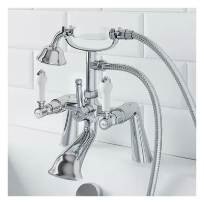 Traditional Bathroom Bath Shower Head Mixer Tap Lever Handle Polished Chrome