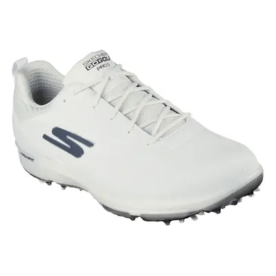 (UK 9.5, White/Grey) Skechers Mens Go Golf Pro Hyper Arch Fit Waterproof Spiked