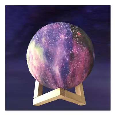 (Purple, Pat Control) 3D Colors Moon Led Lamp Print Star Light Colorful Touch Sensor Usb Painted