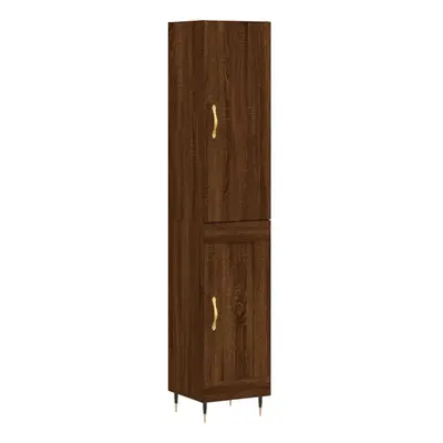 (brown oak, wood door) vidaXL Highboard Sideboard Tall Storage Cabinet Side Cabinet Engineered W